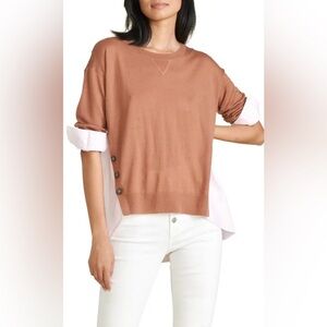 VERONICA BEARD Clay Contrast Sionne Pullover Size XS